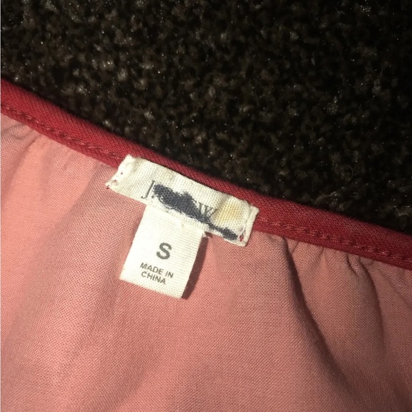 J Crew Pink and Red Vertical Striped Top with Button Sleeve. - Picture 2 of 5